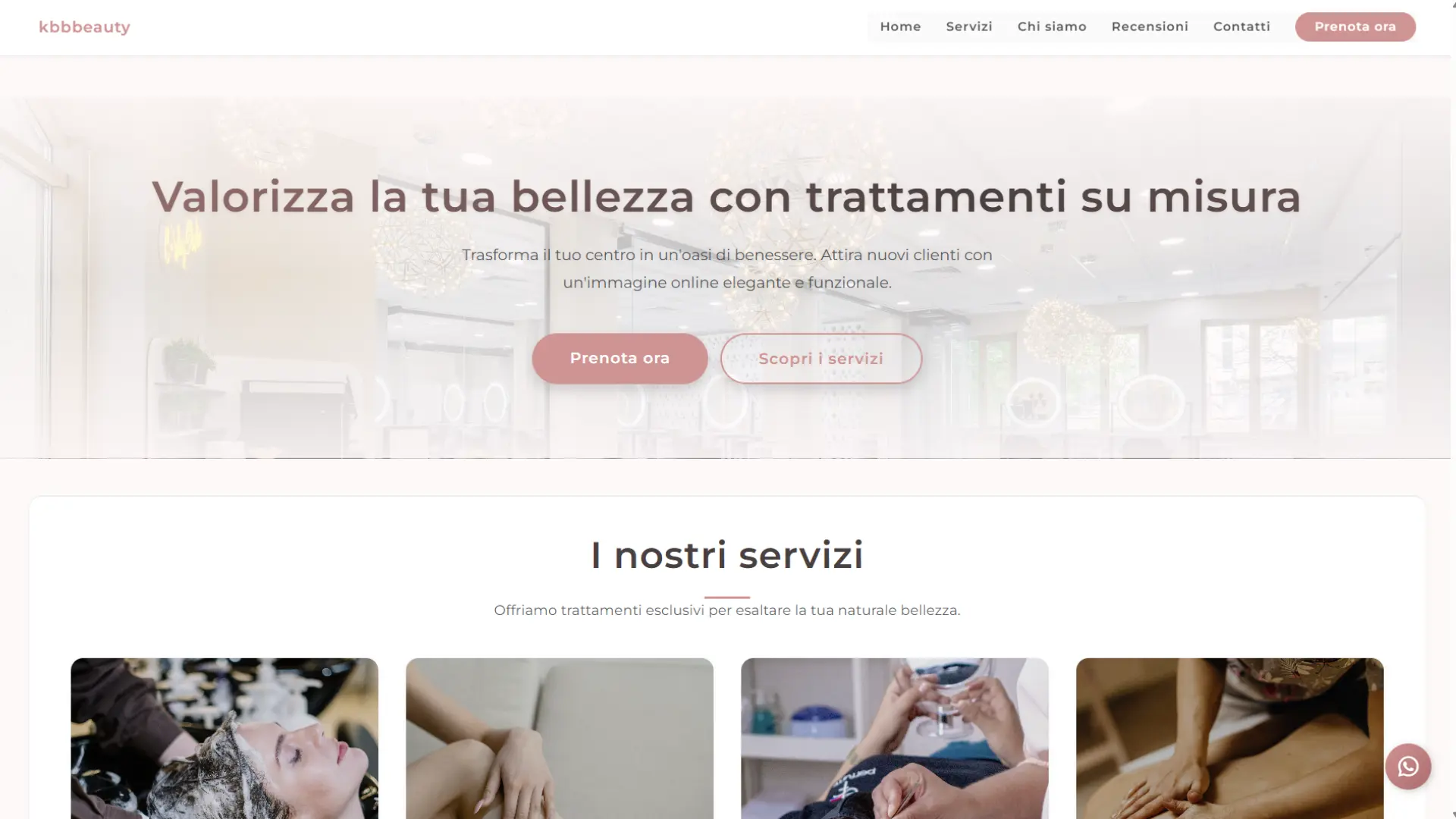 kbbbeauty | sito centro estetico | progetto sviluppo frontend